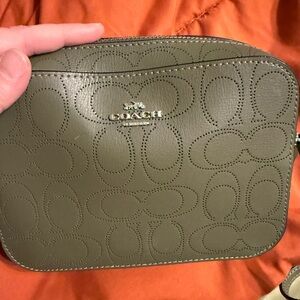 Coach Embossed Olive Crossbody Bag